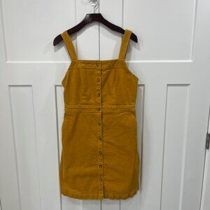 J. Crew corduroy mini jumpsuit dress, mustard color, size 8, gently used